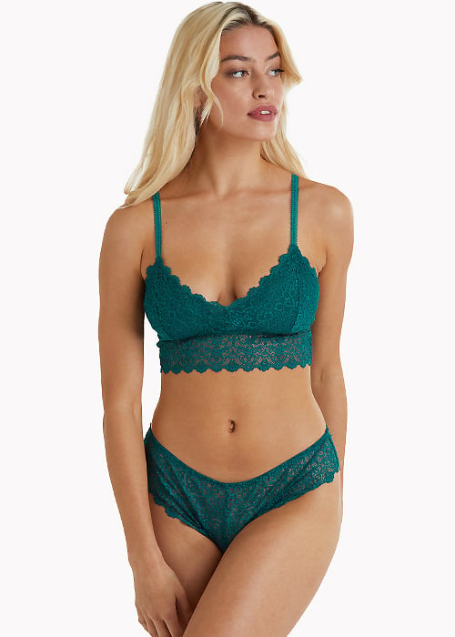 Wolf And Whistle Ariana Teal Everyday Lace Bralette SideZoom 4