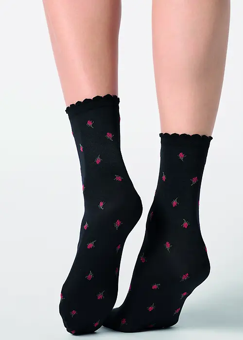 Oroblu Floral Roses Ankle High image