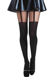 Pamela Mann Plain Stripe Mock Suspender Tight